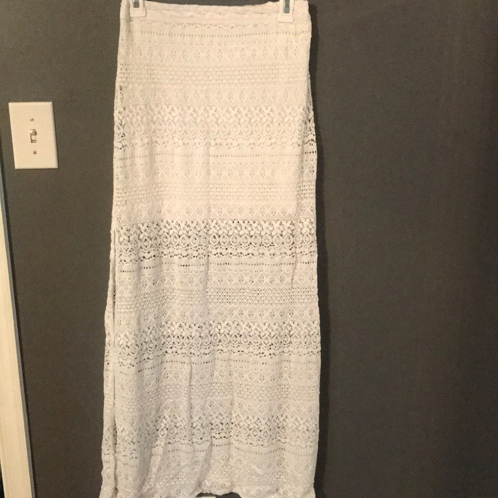 Hollister White Maxi Skirt